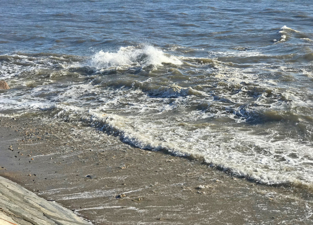 LI Sound at high tide and angry